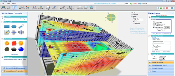 Data Center - Three Dimensional Monitoring - Rotate, Zoom